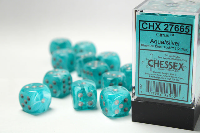Chessex - 16mm d6 Dice Block (12 Dice) (Choose Your Color)