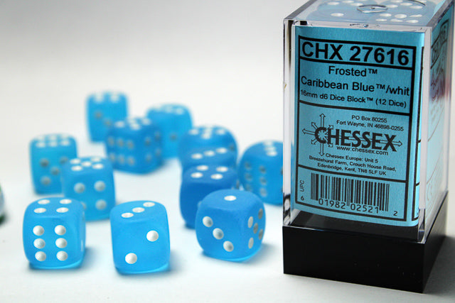 Chessex - 16mm d6 Dice Block (12 Dice) (Choose Your Color)