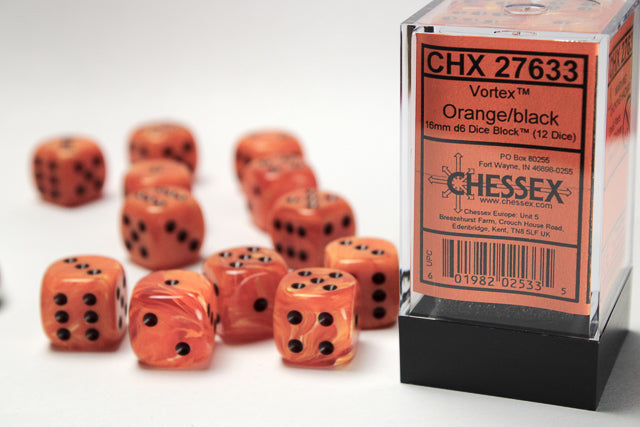 Chessex - 16mm d6 Dice Block (12 Dice) (Choose Your Color)