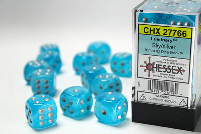 Chessex - 16mm d6 Dice Block (12 Dice) (Choose Your Color) - Foul Play Gaming