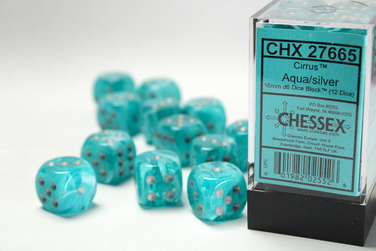 Chessex - 16mm d6 Dice Block (12 Dice) (Choose Your Color)