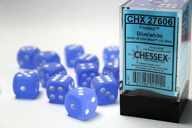 Chessex - 16mm d6 Dice Block (12 Dice) (Choose Your Color)