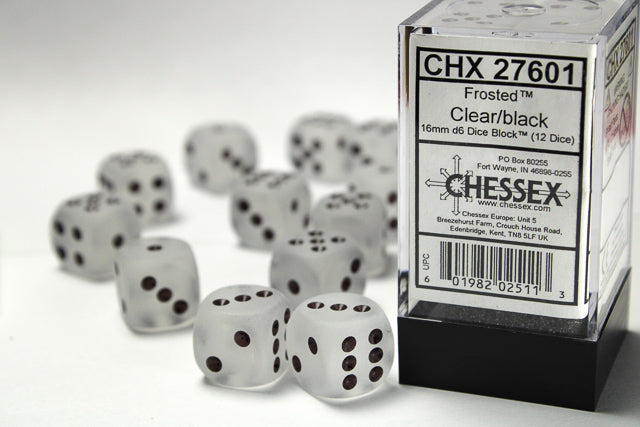 Chessex - 16mm d6 Dice Block (12 Dice) (Choose Your Color)