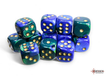 Chessex - 16mm d6 Dice Block (12 Dice) (Choose Your Color)