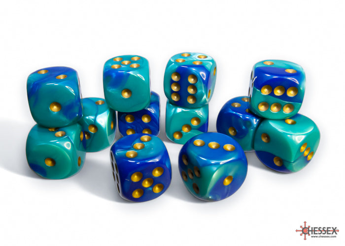 Chessex - 16mm d6 Dice Block (12 Dice) (Choose Your Color)