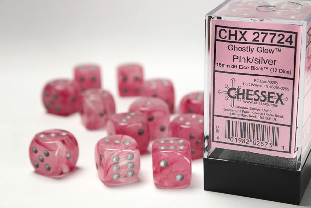 Chessex - 16mm d6 Dice Block (12 Dice) (Choose Your Color)