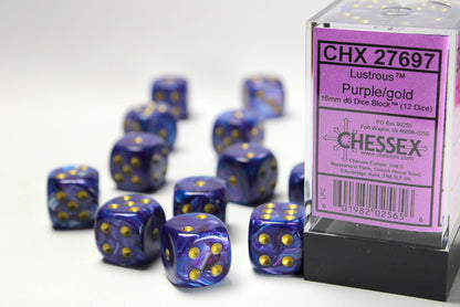Chessex - 16mm d6 Dice Block (12 Dice) (Choose Your Color)